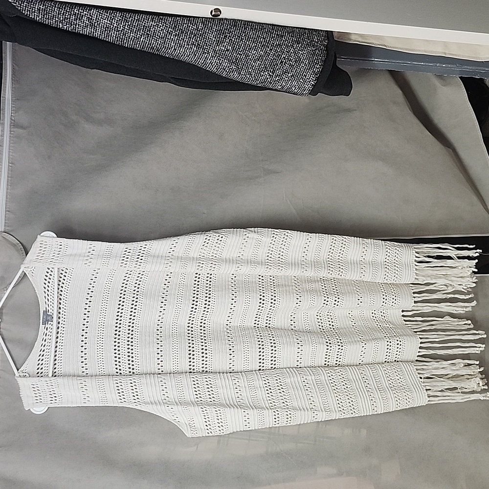 Aerie long ,flowy off white size XL  vest with fringe